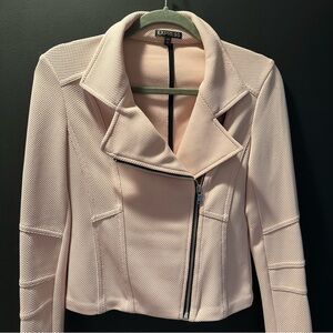 Express Pink Knit Moto Jacket
